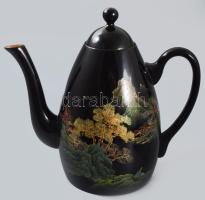 Japán lakkozott fa kávés készlet, 1-1 kopással