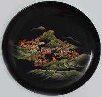 Japán lakkozott fa kávés készlet, 1-1 kopással