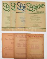 1946-1948 Diárium, a Magyar Könyvbarátok folyóirata 6 db száma, változó állapotban, közte foltos, sérült borítóval
