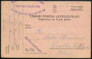 ~1915 Tábori posta levelezőlap / Field postcard "...Spital-Schiffe
Zrinyi u. Zrinyi Miklos&quo...