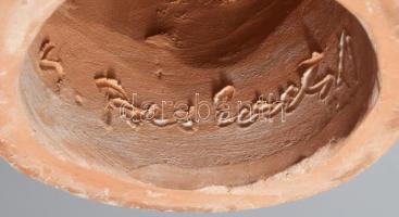 Berkovits Anna (1911-1986): Lány tállal. Jelzett. hibátlan, címkével, m: 33,5 cm