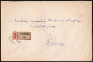 1920 Ajánlott expressz levél 7 db bélyeggel / Registered express cover, Kunszentmiklós - Keszthely