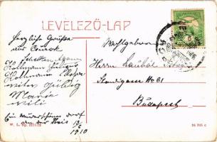 1910 Csurog, Curug; Elemi népiskola és római katolikus templom. W. L. Bp. 2271-72. / school and Roma...