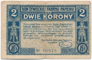 Lengyelország 1919. Zywiec 2K szükségpénz T:VG Poland 1919. Żywiec 2 Korony necessity money (notgeld) C:VG