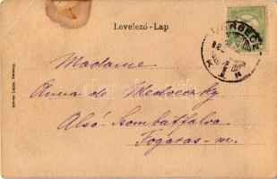 Versec, Werschetz, Vrsac; 1848-as honvéd emlékszobor. Szecessziós címeres litho, Kehrer Lajos kiadás...