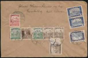 1920 Ajánlott expressz levél 10 db bélyeggel "SZOMBATHELY" - Keszthely / Registered express cover