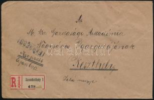 1920 Ajánlott expressz levél 10 db bélyeggel "SZOMBATHELY" - Keszthely / Registered expres...