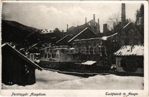 Azuga, Posztógyár télen. Grünfeld Vilmos kiadása, képeslapfüzetből/ Tuchfabrik / cloth factory in winter, from a postcad booklet (b)
