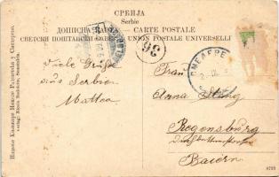 Smederevo, Semendria, Szendrő; Grosser Markt. Verlag Nicola Radoicits / market, church (Rb)