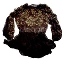 Gazdagon gyöngyfűzéses áttetsző női blúz