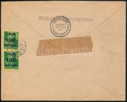 1946 (7. díjszabás) Távolsági levél 20 db bélyegel "SZOLNOK" - Budapest / Domestic cover