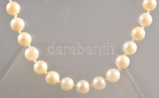 Akoya sósvizi gyöngysor nyaklánc, ezüst (Ag) kapoccsal, jelzett, h: 51 cm