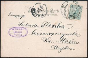 1900 Képeslap céglyukasztásos bélyeggel / Postcard with perfin stamp "TRIESTE"