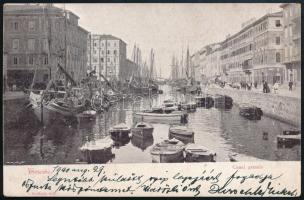 1900 Képeslap céglyukasztásos bélyeggel / Postcard with perfin stamp "TRIESTE"