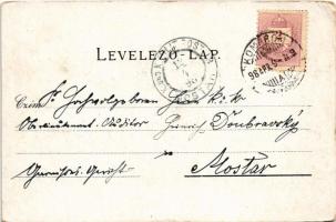 1898 Komárom, Komárnó; Klapka tér és szobor, Városháza, Fő tér, Nádor utca, Vármegye utca, Törvénysz...