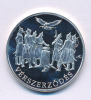 Fritz Mihály (1947- ) DN "Vérszerződés / Magyarország Történelme" Ag emlékérem kapszulában (15g/0.500/34mm) T:PP
