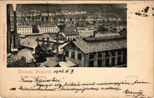 1906 Anina, Stájerlakanina, Steierdorf; vasgyár. Hollschütz F. kiadása / ironworks, iron factory (fl)