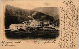 1899 Hermánd, Hermanecz, Harmanec; Papírgyár. Ivánszky Elek kiadása (Besztercebánya) / paper mill, paper factory