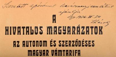 Görög Staub Károly Az autonóm és szerződéses magyar vámtarifa c. művének 3 különböző kötete, közte k...