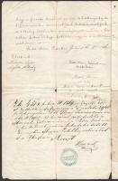 1862 Sárospatak Adásvevési szerződés szőlőbirtokról Tóthpápay és Muzsák család tagjai között. 3x12kr...