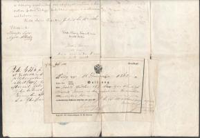 1862 Sárospatak Adásvevési szerződés szőlőbirtokról Tóthpápay és Muzsák család tagjai között. 3x12kr...