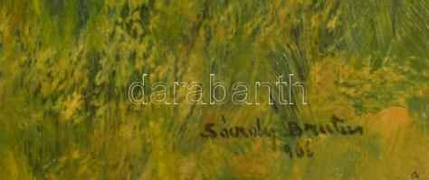 Sárdy Brutus (1892-1970): Zöldellő táj, 1966. Olaj, vászon, jelezve jobbra lent, vakráma nélkül, kar...