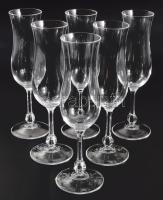 Ólomkristály pezsgős pohár készlet, 6 darab, hibátlan, m: 21,5 cm