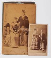 Vegyes keményhátú fotó tétel, közte katonaportrék, párok, női és férfi portrék, összesen 15 db, külö...