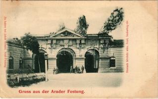 1900 Arad, Gruss aus der Arader Festung / vár, erőd. Jakob Krausz kiadása, Honisch felvétele után / castle, fortress (EK)