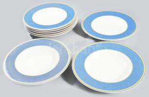 Villeroy &amp; Boch "Julie Ciel" 8 személyes mélytányér készlet, jelzett, hibátlan, d: 24 cm