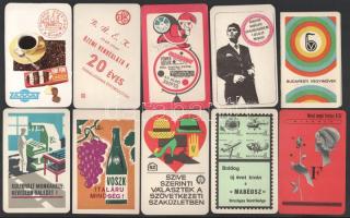 1969 Vegyes kártyanaptár tétel (Budapesti Vegyiművek, MABÉOSZ, Borsodi Ruházati Kiskereskedelmi Vállalat Miskolc, stb.), 10 db
