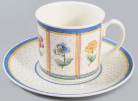 Villeroy &amp; Boch "Julie" 6 darab kávés csésze alátéttel, jelzett, hibátlan, d: 14,5...