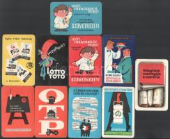 1966 Vegyes kártyanaptár tétel (OTP, Lottó-Totó, Szövetkezeti Étterem, stb.), 10 db