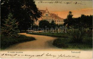 1908 Temesvár, Timisoara; Állami felsőbb leányiskola / girls' school (EK)