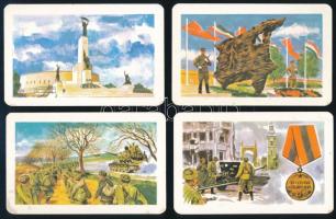 1985 Magyar Néphadsereg katonai témájú kártyanaptárak, 4 db