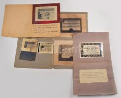 1932 Aba János oklevélrajzoló által tervezett oklevelek 6 db fotó. közötte Magyar Nemzeti Szövetség irredenta oklevél, Miskolci és Abauj vármegyei oklevelek. Fotók 20x15 cm méretekben. A tervező által feliratozott lapokon.