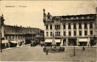 Temesvár, Timisoara; Fő utca, Marokkáner szálloda, Nenadovits, Grosz Lajos, Bleier M., Schneider Ján...