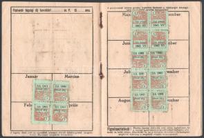 1942-1945 Az Ág. H. Evangélikus Egyházkerületek Jóléti Egyesülete tagsági díjbefizetési könyvecske, ...