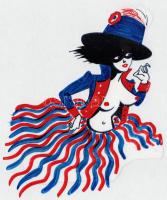 Jankovics Marcell (1941-2021): Női félakt, Az Ember tragédiája c. rajzfilmből származó eredeti kézzel rajzolt figura. Vegyes technika, műanyag film. Jelzés nélkül. Animációtörténeti kuriózum. 26x34 cm