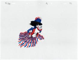 Jankovics Marcell (1941-2021): Női félakt, Az Ember tragédiája c. rajzfilmből származó eredeti kézze...