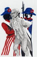 Jankovics Marcell (1941-2021): Elfogatás, Az Ember tragédiája c. rajzfilmből származó eredeti kézzel rajzolt figura. Vegyes technika, műanyag film. Jelzés nélkül. Animációtörténeti kuriózum. 26x34 cm