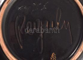 Reguly városmintás mázas kerámia falitál, jelzett, hibátlan, d: 27,5 cm