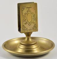 Hungária kávéház réz gyufa és hamutartó. jelzett Hacker