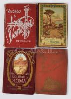 4 db régi olasz városképes leporelló: Ricordo di Roma, Milano, Napoli, Venezia. Változó állapotban.