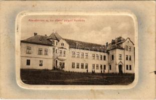 1917 Abrudbánya, Abrud; M. kir. állami polgári fiúiskola. Radó Boldizsár felvétele és kiadása / boys' school (fl)