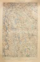 cca 1915-1920 Budapest és Kecskemét környékének katonai térképe, 1 : 200.000, kissé viseltes állapotban, feltekerve, 64,5x46 cm