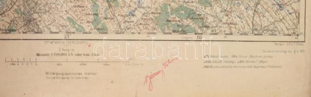 cca 1915-1920 Budapest és Kecskemét környékének katonai térképe, 1 : 200.000, kissé viseltes állapot...