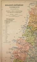 cca 1910-1915 Krassó-Szörény vármegye térképe, Kogutowicz: Megyei térképek, 1 : 400.000, Bp., Magyar...