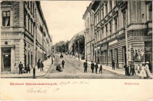 1904 Marosvásárhely, Targu Mures; Bolyai utca, Pap Zsigmond üzlete / street view, shops (Rb)