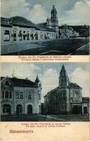 1930 Dicsőszentmárton, Tarnaveni, Diciosanmartin; Fő utca, Katolikus templom, Albina Bank, Citron Árpádné üzlete / Str. Princiapala, Biserica Catolica, Banca Albina / main street, Catholic church, bank, shops (Rb)